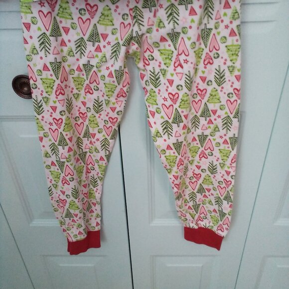 AMERICAN GIRL 8 CHRISTMAS 2-PIECE SET 100% COTTON HEARTS & PINES BUTTONS HENLEY - Picture 5 of 11